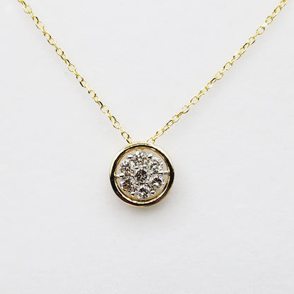 Gold Diamond Pendant Necklace, 10K Yellow Gold Natural Diamond Necklace, April Birthstone, Necklace For Women, Anniversary Gift