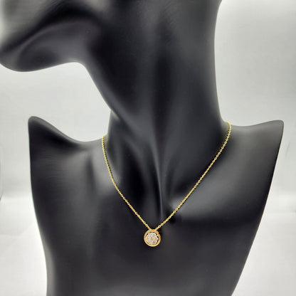 Gold Diamond Pendant Necklace, 10K Yellow Gold Natural Diamond Necklace, April Birthstone, Necklace For Women, Anniversary Gift