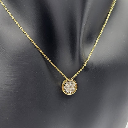 Gold Diamond Pendant Necklace, 10K Yellow Gold Natural Diamond Necklace, April Birthstone, Necklace For Women, Anniversary Gift