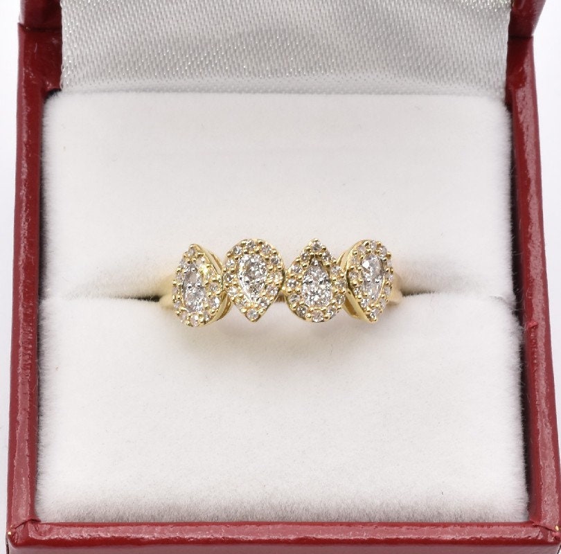 Diamond Gold Ring | 10K Yellow Gold Natural Diamond 0.40ct Ring, Rings For Women, Wedding Ring, Anniversary Gift