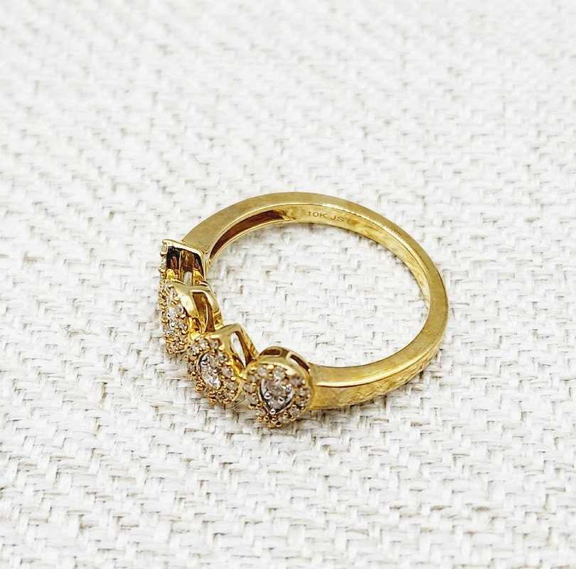 Diamond Gold Ring | 10K Yellow Gold Natural Diamond 0.40ct Ring, Rings For Women, Wedding Ring, Anniversary Gift