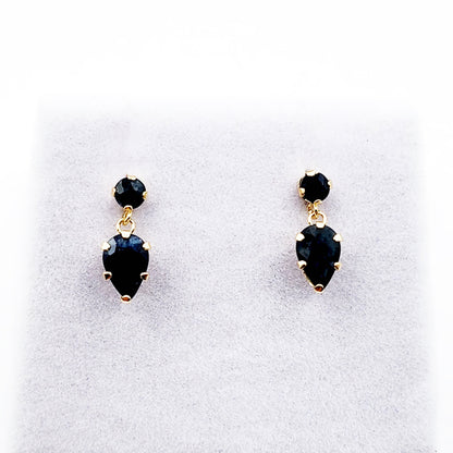 14K Yellow Gold Blue Sapphire Stud Earrings, Birthday Gifts For Her, Jewelry Gifts, September Birthstone Jewelry, Precious Stone Earrings