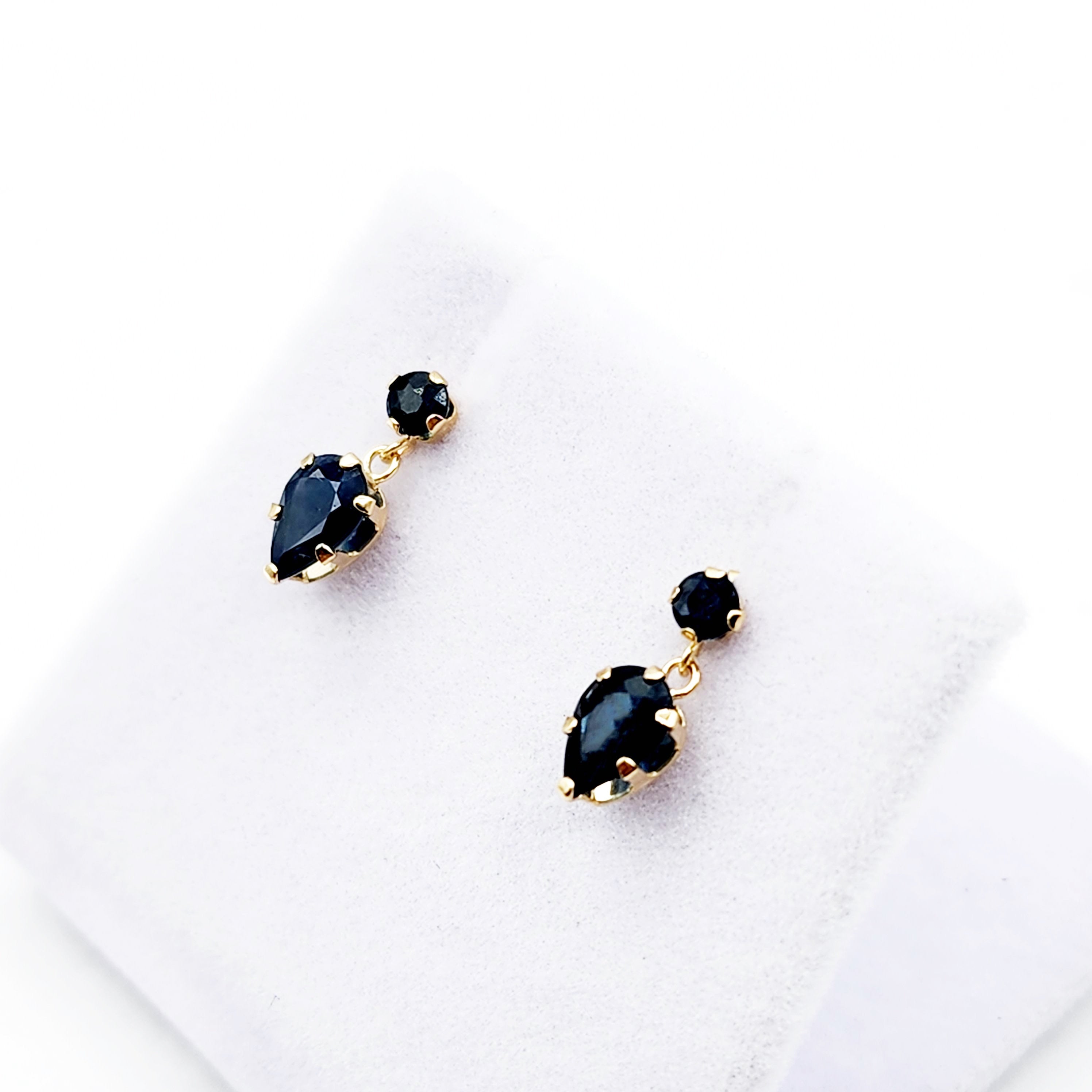 14K Yellow Gold Blue Sapphire Stud Earrings, Birthday Gifts For Her, Jewelry Gifts, September Birthstone Jewelry, Precious Stone Earrings