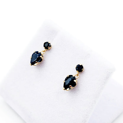 14K Yellow Gold Blue Sapphire Stud Earrings, Birthday Gifts For Her, Jewelry Gifts, September Birthstone Jewelry, Precious Stone Earrings