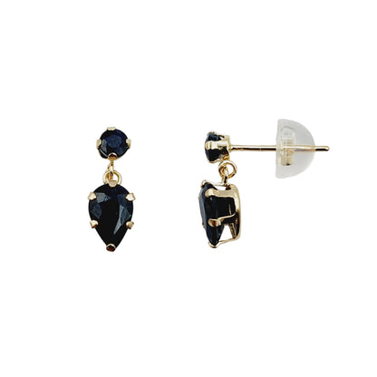 14K Yellow Gold Blue Sapphire Stud Earrings, Birthday Gifts For Her, Jewelry Gifts, September Birthstone Jewelry, Precious Stone Earrings