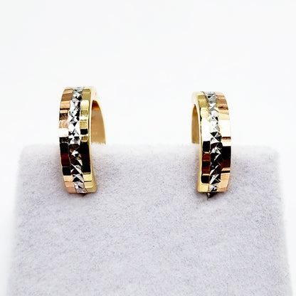 Gold Hoop Women’s Earrings, 10K Yellow Gold Circle Earrings , Gold Small Hoops 14mm Thick Earrings