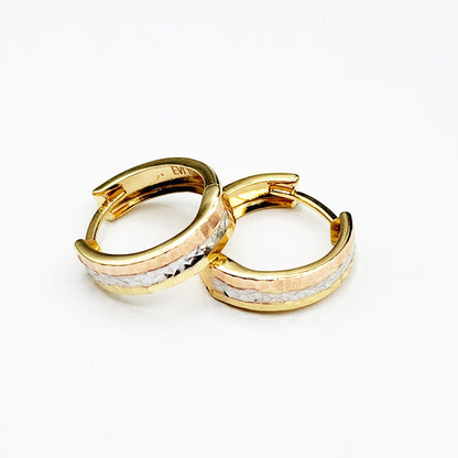 Gold Hoop Women’s Earrings, 10K Yellow Gold Circle Earrings , Gold Small Hoops 14mm Thick Earrings