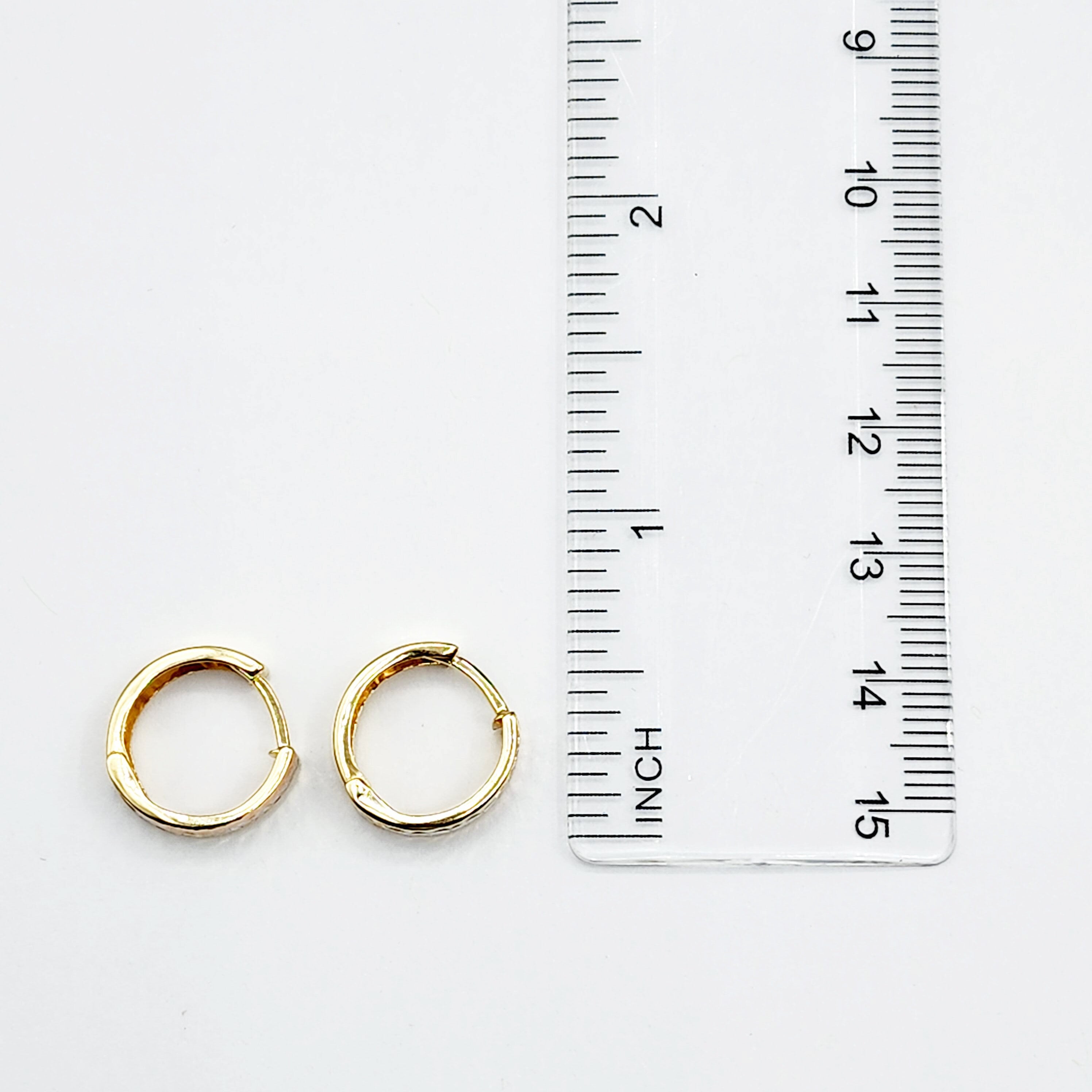 Gold Hoop Women’s Earrings, 10K Yellow Gold Circle Earrings , Gold Small Hoops 14mm Thick Earrings