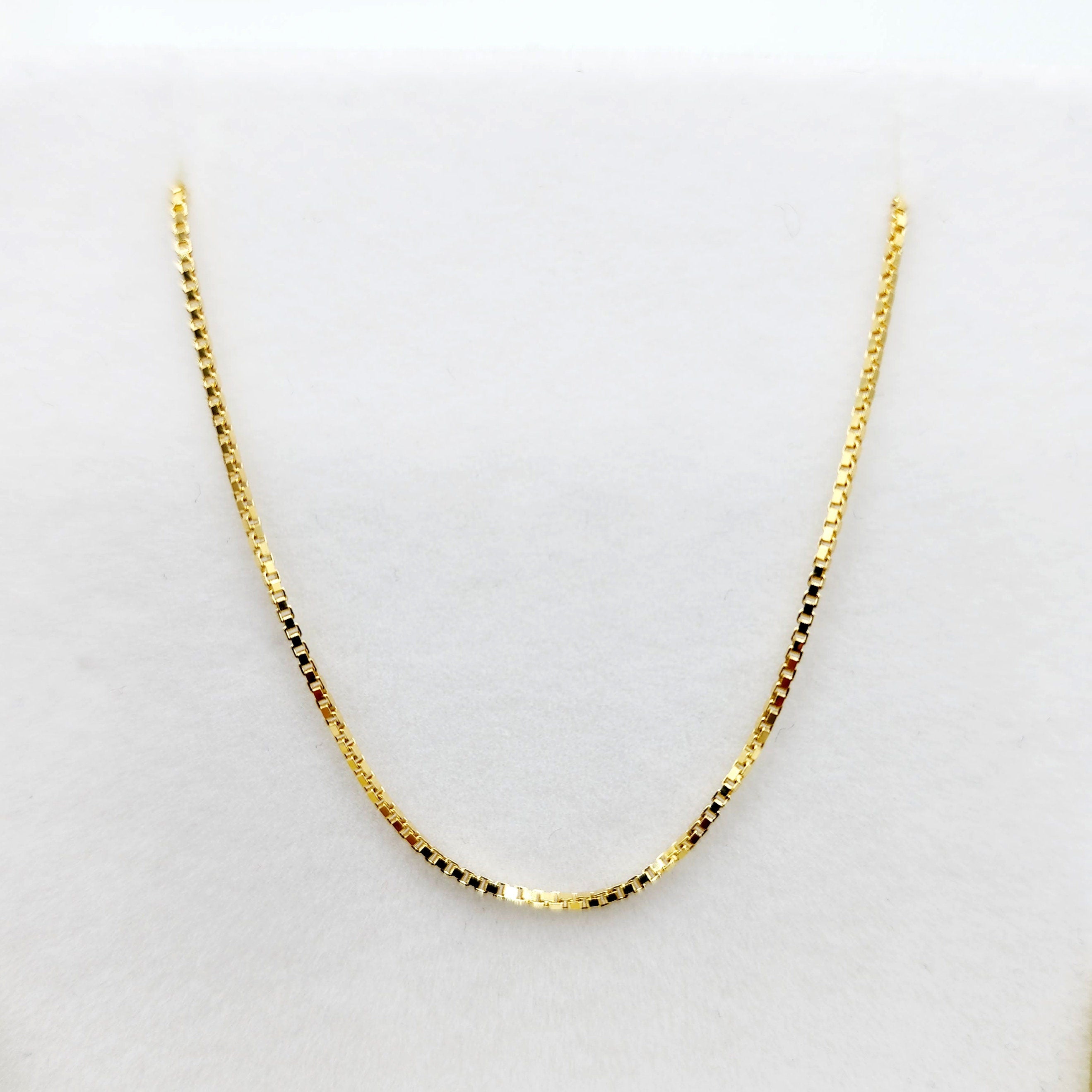 Solid Gold Box Chain , 10K Yellow Gold Box Chain 1mm, Solid Gold Box Chain, Classic Gold Jewelry, Luxury Chain, Solid Gold Chain Necklace