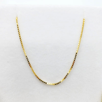 Solid Gold Box Chain , 10K Yellow Gold Box Chain 1mm, Solid Gold Box Chain, Classic Gold Jewelry, Luxury Chain, Solid Gold Chain Necklace