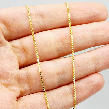 Solid Gold Box Chain , 10K Yellow Gold Box Chain 1mm, Solid Gold Box Chain, Classic Gold Jewelry, Luxury Chain, Solid Gold Chain Necklace