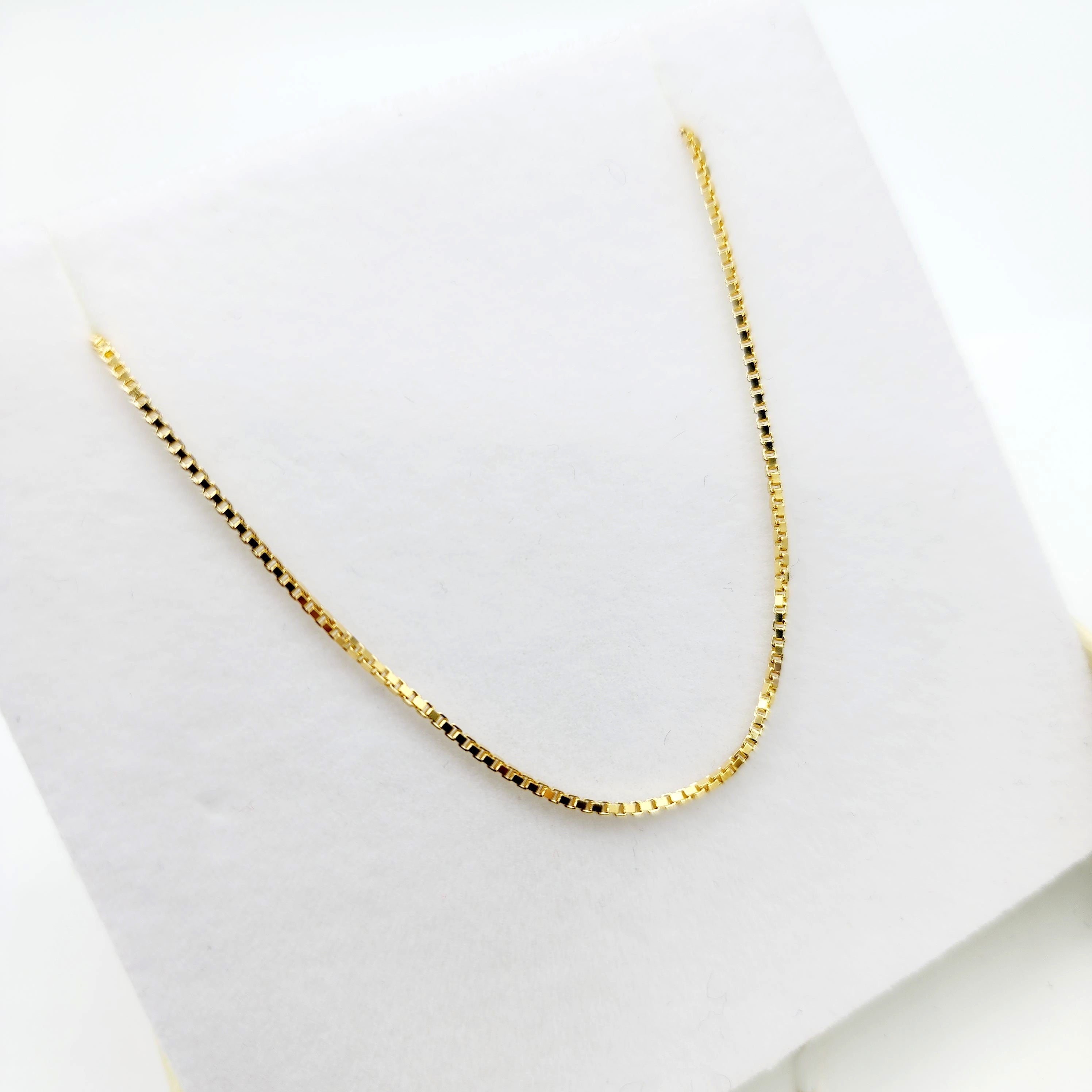Solid Gold Box Chain , 10K Yellow Gold Box Chain 1mm, Solid Gold Box Chain, Classic Gold Jewelry, Luxury Chain, Solid Gold Chain Necklace