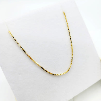 Solid Gold Box Chain , 10K Yellow Gold Box Chain 1mm, Solid Gold Box Chain, Classic Gold Jewelry, Luxury Chain, Solid Gold Chain Necklace