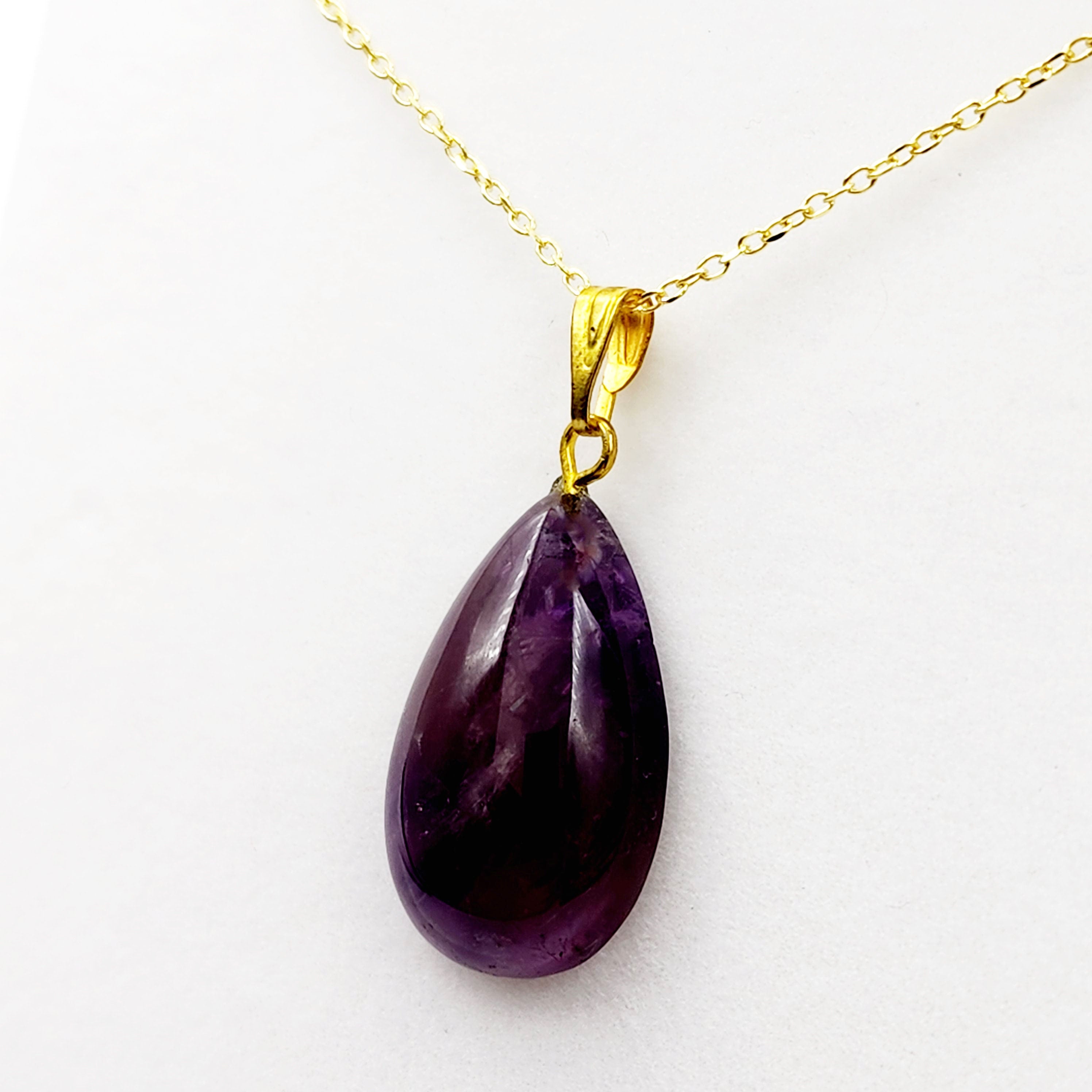 Silver Amethyst Pendant Necklace , Natural Amethyst Stone Pendant, February Birthstone, Handmade Pendant, Purple Pendant