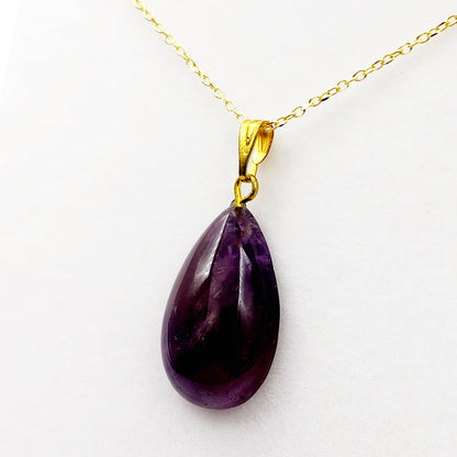Silver Amethyst Pendant Necklace , Natural Amethyst Stone Pendant, February Birthstone, Handmade Pendant, Purple Pendant
