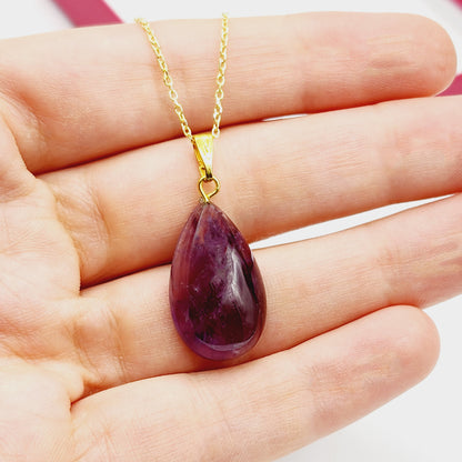 Silver Amethyst Pendant Necklace , Natural Amethyst Stone Pendant, February Birthstone, Handmade Pendant, Purple Pendant