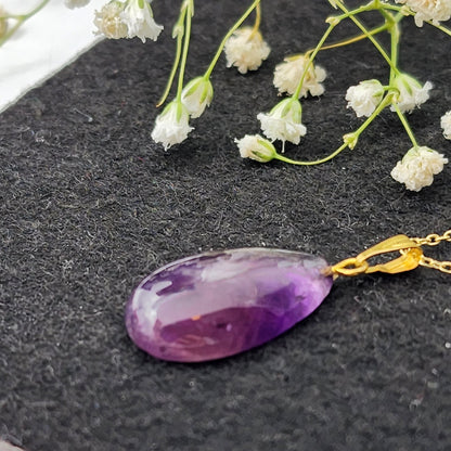 Silver Amethyst Pendant Necklace , Natural Amethyst Stone Pendant, February Birthstone, Handmade Pendant, Purple Pendant