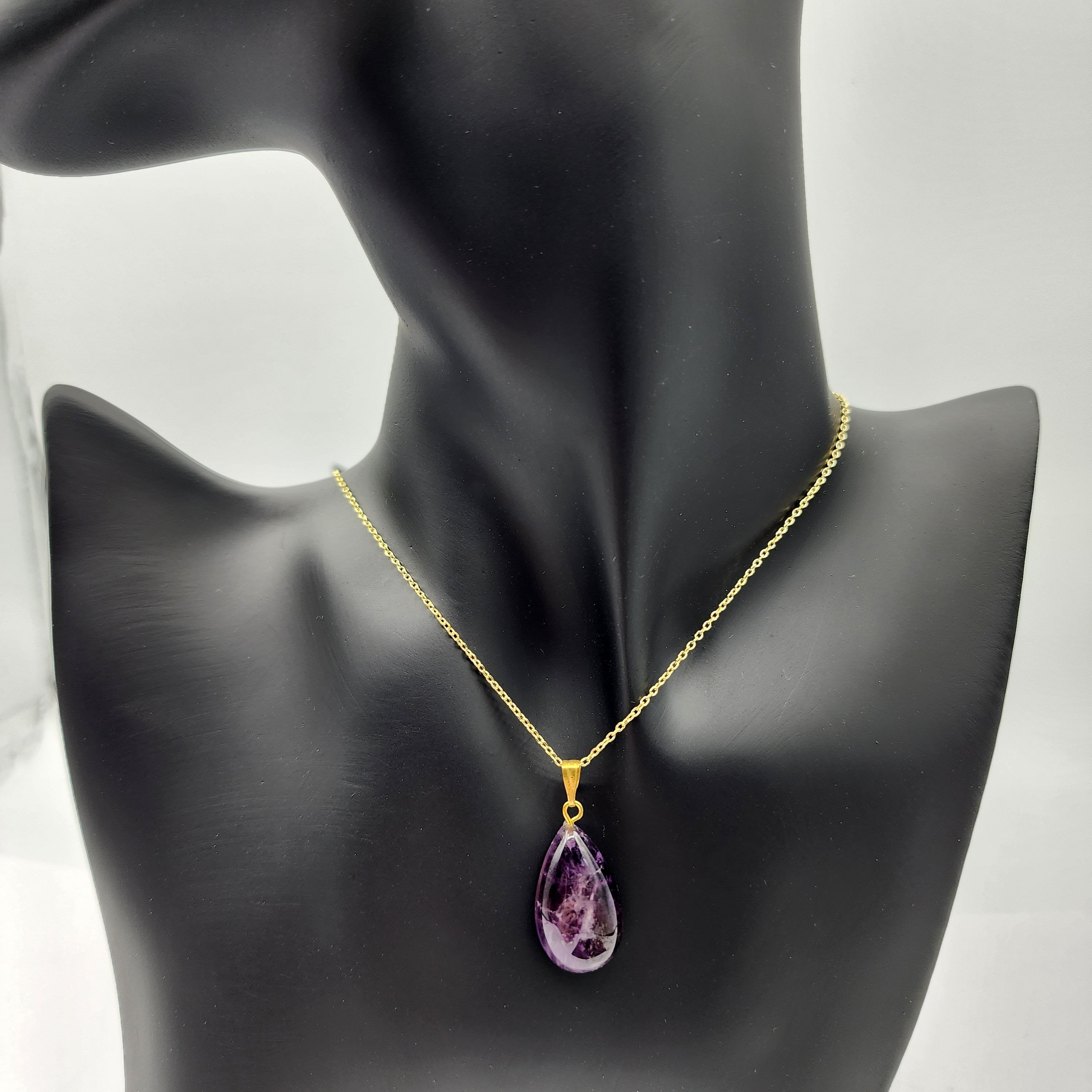 Silver Amethyst Pendant Necklace , Natural Amethyst Stone Pendant, February Birthstone, Handmade Pendant, Purple Pendant