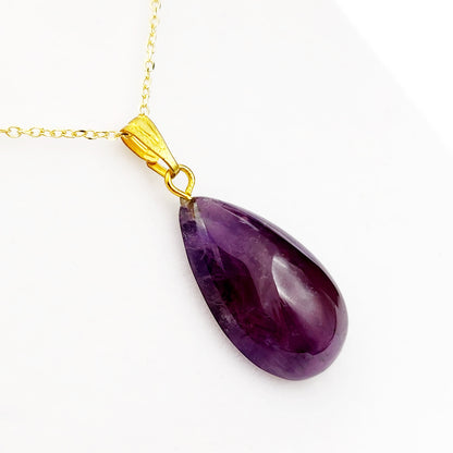 Silver Amethyst Pendant Necklace , Natural Amethyst Stone Pendant, February Birthstone, Handmade Pendant, Purple Pendant