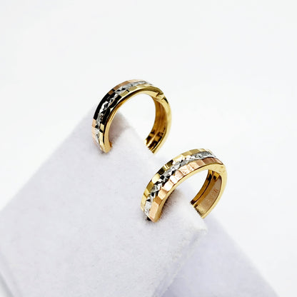 Gold Hoop Women’s Earrings, 10K Yellow Gold Circle Earrings , Gold Small Hoops 14mm Thick Earrings