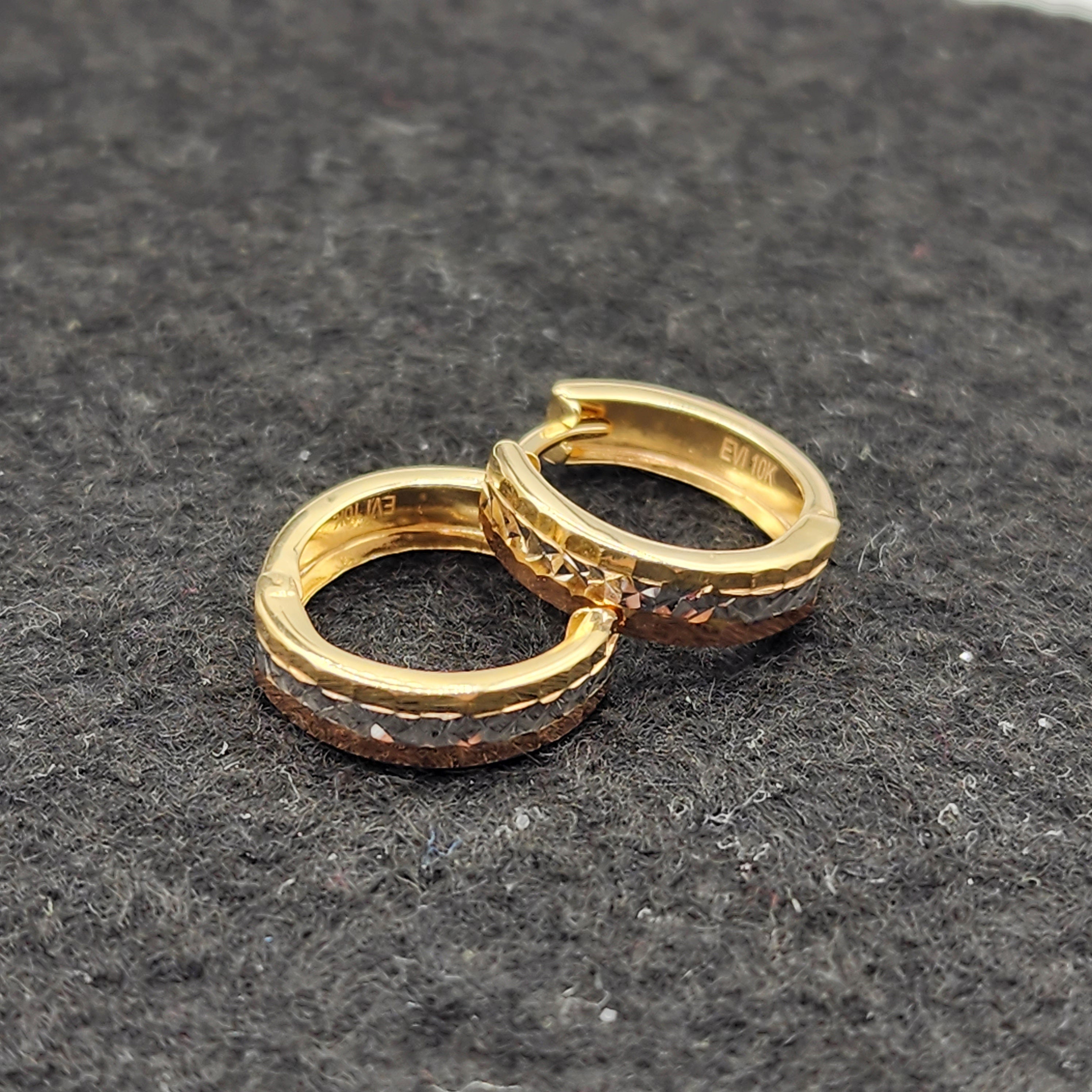 Gold Hoop Women’s Earrings, 10K Yellow Gold Circle Earrings , Gold Small Hoops 14mm Thick Earrings