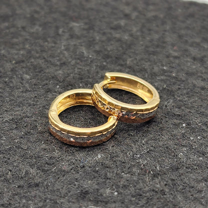 Gold Hoop Women’s Earrings, 10K Yellow Gold Circle Earrings , Gold Small Hoops 14mm Thick Earrings