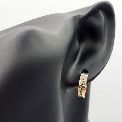 Gold Hoop Women’s Earrings, 10K Yellow Gold Circle Earrings , Gold Small Hoops 14mm Thick Earrings
