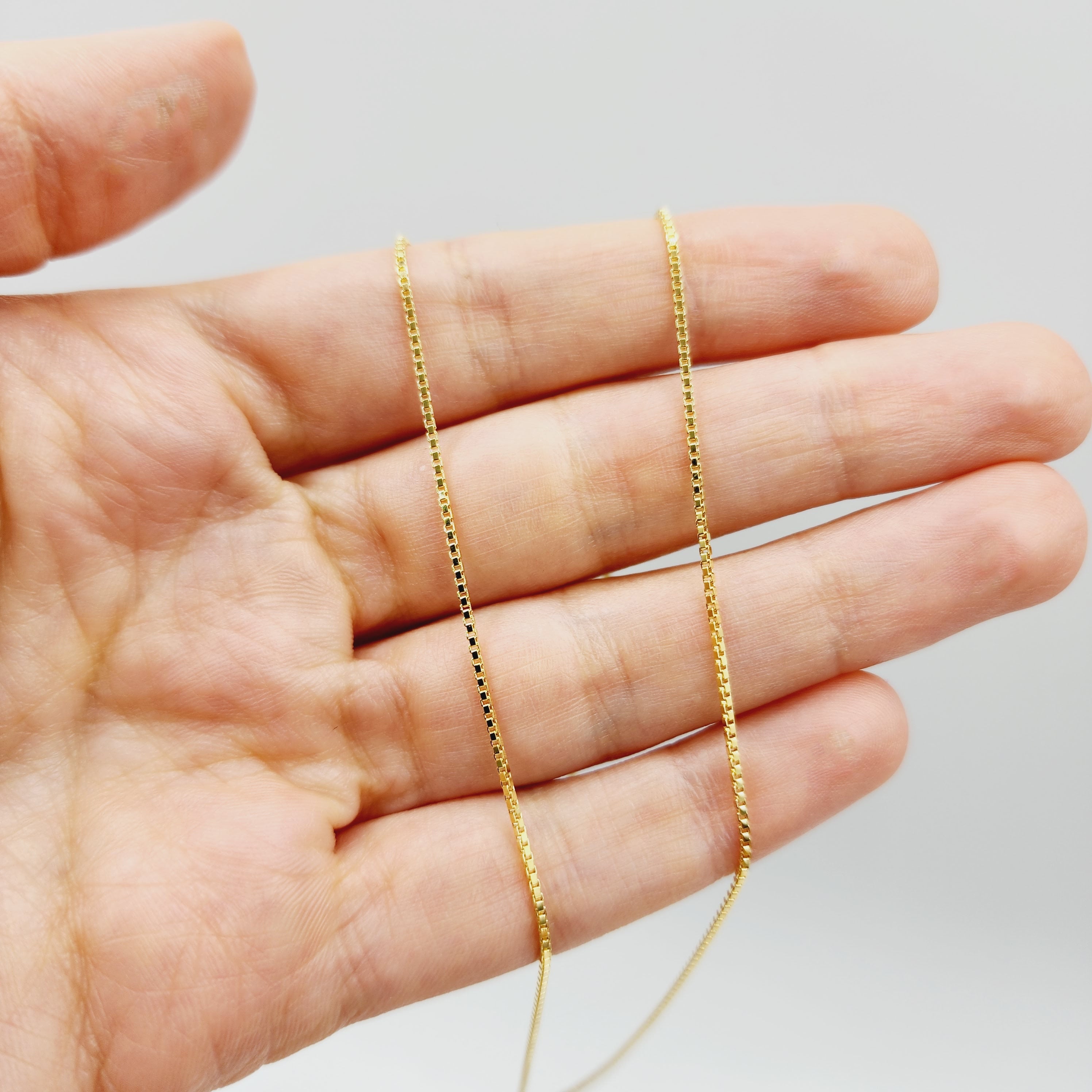 Solid Gold Box Chain , 10K Yellow Gold Box Chain 1mm, Solid Gold Box Chain, Classic Gold Jewelry, Luxury Chain, Solid Gold Chain Necklace