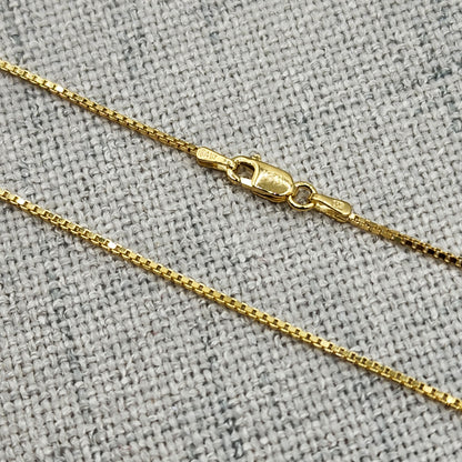 Solid Gold Box Chain , 10K Yellow Gold Box Chain 1mm, Solid Gold Box Chain, Classic Gold Jewelry, Luxury Chain, Solid Gold Chain Necklace
