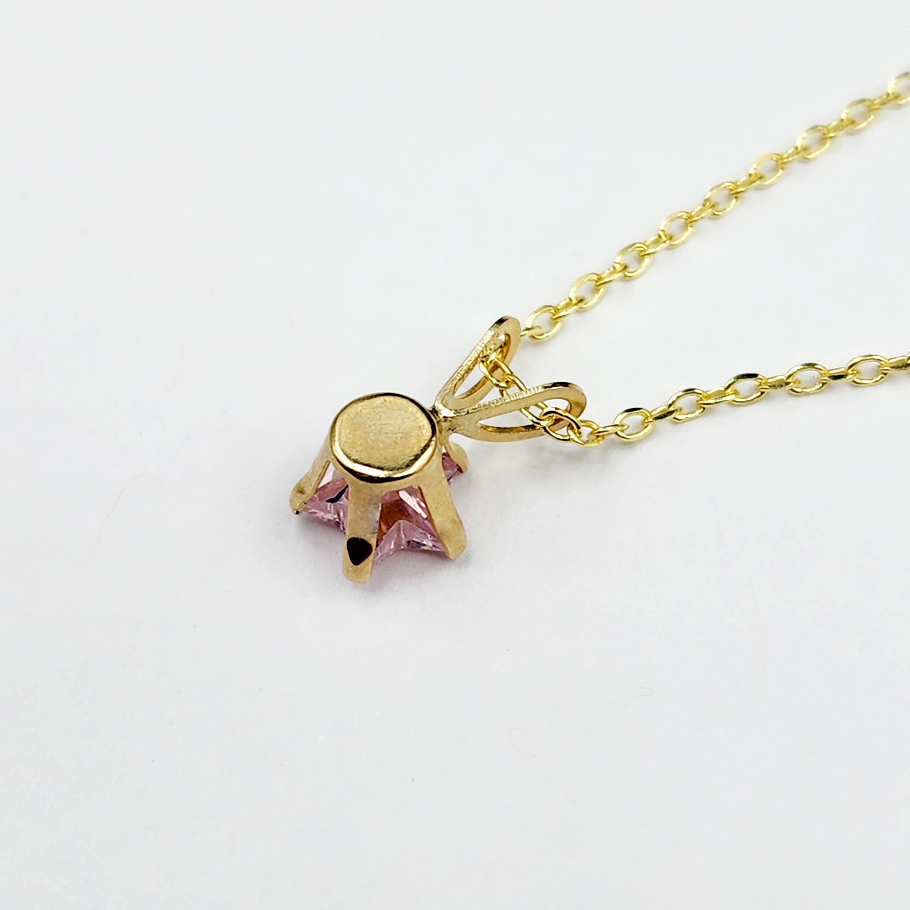 Gold Star Pendant Necklace, 10K Yellow Gold Cubic Zirconia Star Pendant, Pendant For baby, Jewelry For Girls