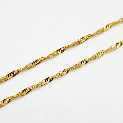 Gold Chain Necklace, 10K Yellow Gold Singapore Chain 2mm