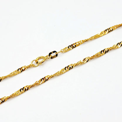 Gold Chain Necklace, 10K Yellow Gold Singapore Chain 2mm