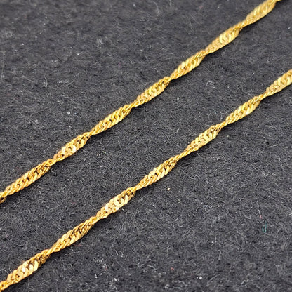 Gold Chain Necklace, 10K Yellow Gold Singapore Chain 2mm