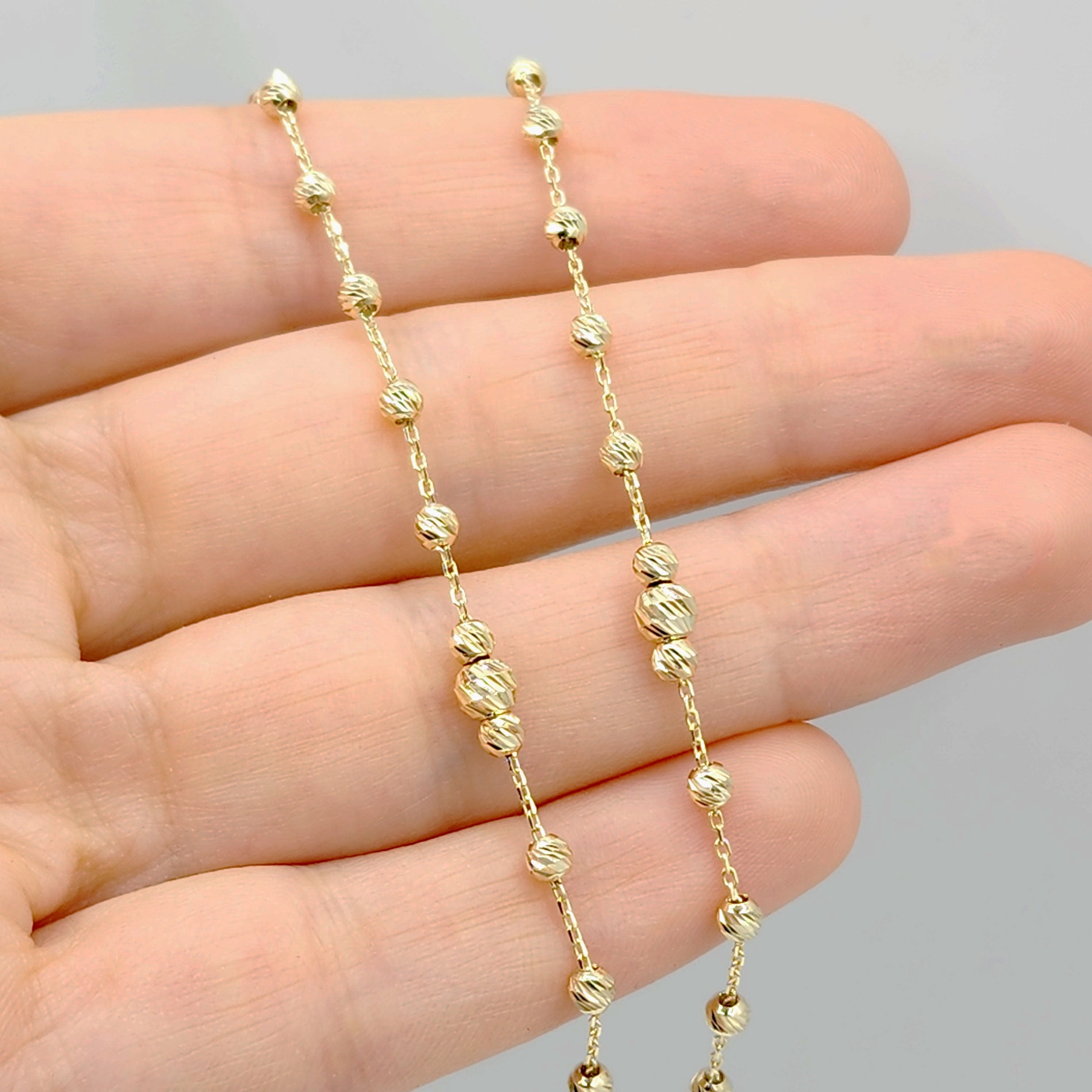 Gold Chain Necklace, 10K Yellow Gold Ball Necklace, Elegant Chain Jewelry for Timeless Statement, Modern Gold Jewelry, Stylish Gift for Her