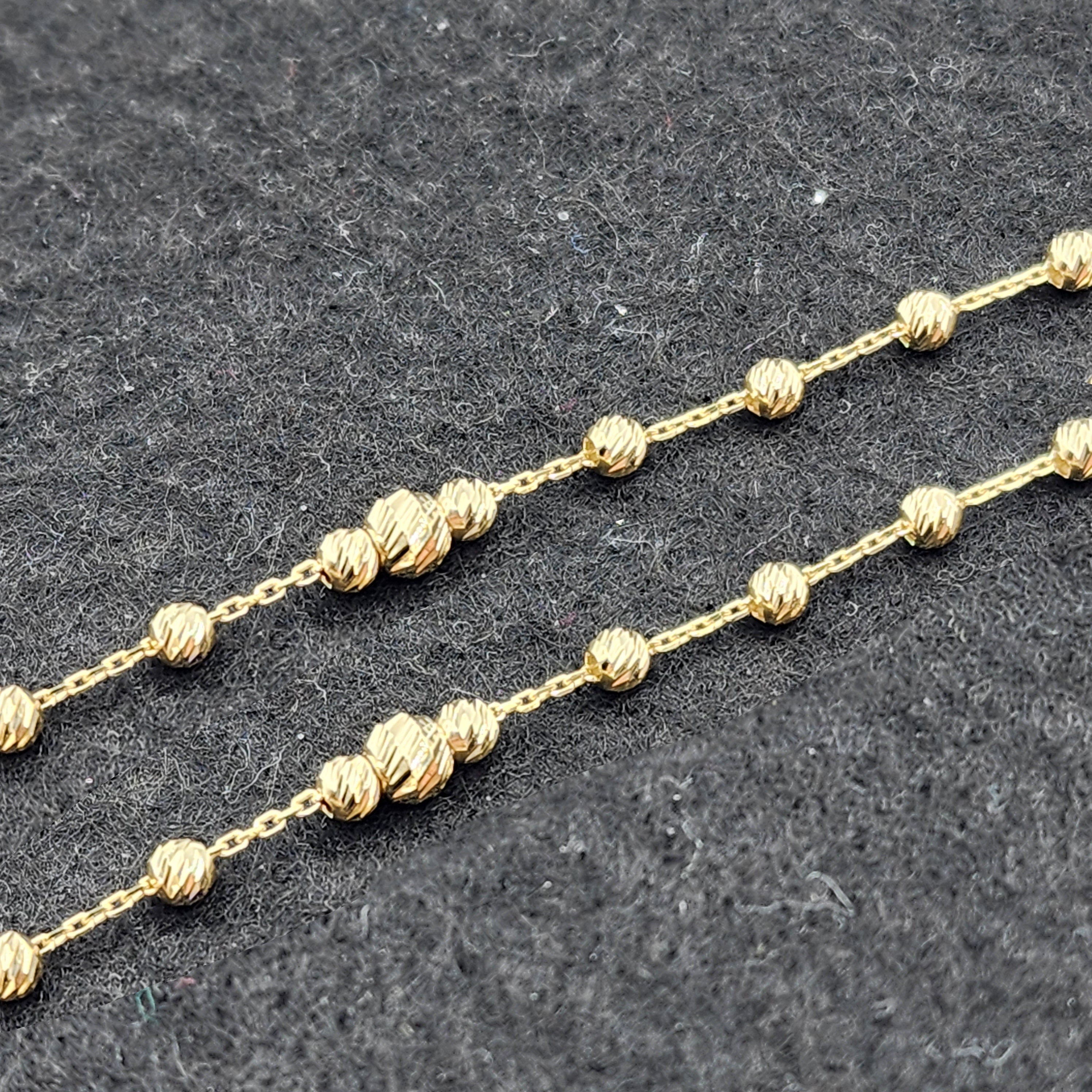 Gold Chain Necklace, 10K Yellow Gold Ball Necklace, Elegant Chain Jewelry for Timeless Statement, Modern Gold Jewelry, Stylish Gift for Her