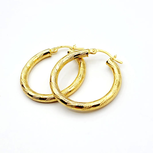 Gold Hoop Earrings, 10K Yellow Gold Hoop 25mm Earrings, Elegant Everyday Wear, Dainty Gold Earrings, Modern Hoops, Classic Hoop Earrings