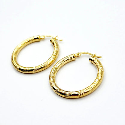 Gold Hoop Earrings, 10K Yellow Gold Hoop 25mm Earrings, Elegant Everyday Wear, Dainty Gold Earrings, Modern Hoops, Classic Hoop Earrings