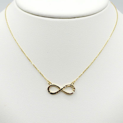 Infinity Gold Pendant ,10K Yellow Gold Infinity Necklace, Graduation Gift, Anniversary Gift, Eternity Pendant Charm, Christmas Gift for Her