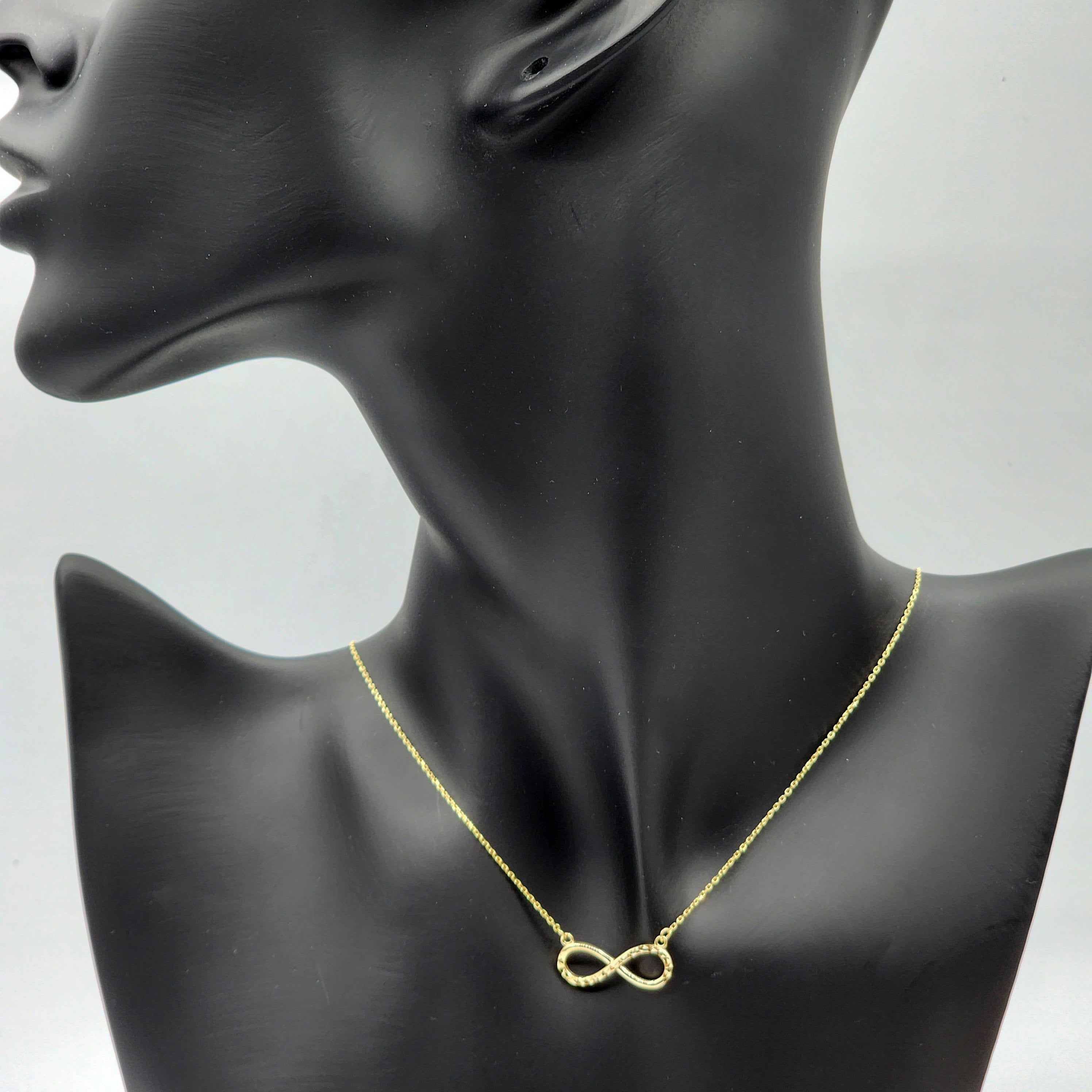 Infinity Gold Pendant ,10K Yellow Gold Infinity Necklace, Graduation Gift, Anniversary Gift, Eternity Pendant Charm, Christmas Gift for Her