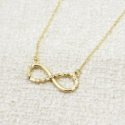 Infinity Gold Pendant ,10K Yellow Gold Infinity Necklace, Graduation Gift, Anniversary Gift, Eternity Pendant Charm, Christmas Gift for Her