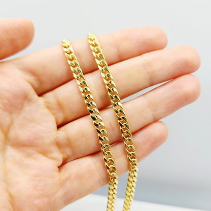 Gold Miami Cuban Chain | 10K Yellow Gold Miami Cuban Chain, 4.5mm, Curb Gold Chain For Men