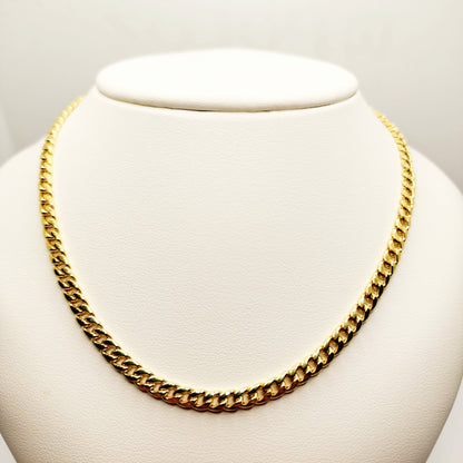 Gold Miami Cuban Chain | 10K Yellow Gold Miami Cuban Chain, 4.5mm, Curb Gold Chain For Men