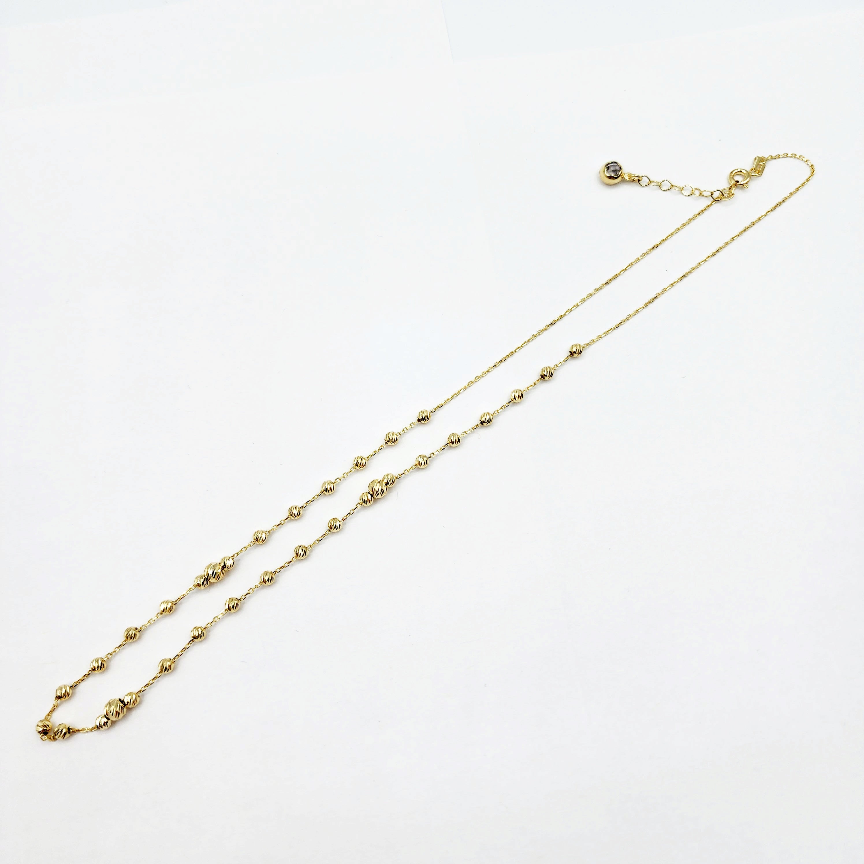 Gold Chain Necklace, 10K Yellow Gold Ball Necklace, Elegant Chain Jewelry for Timeless Statement, Modern Gold Jewelry, Stylish Gift for Her