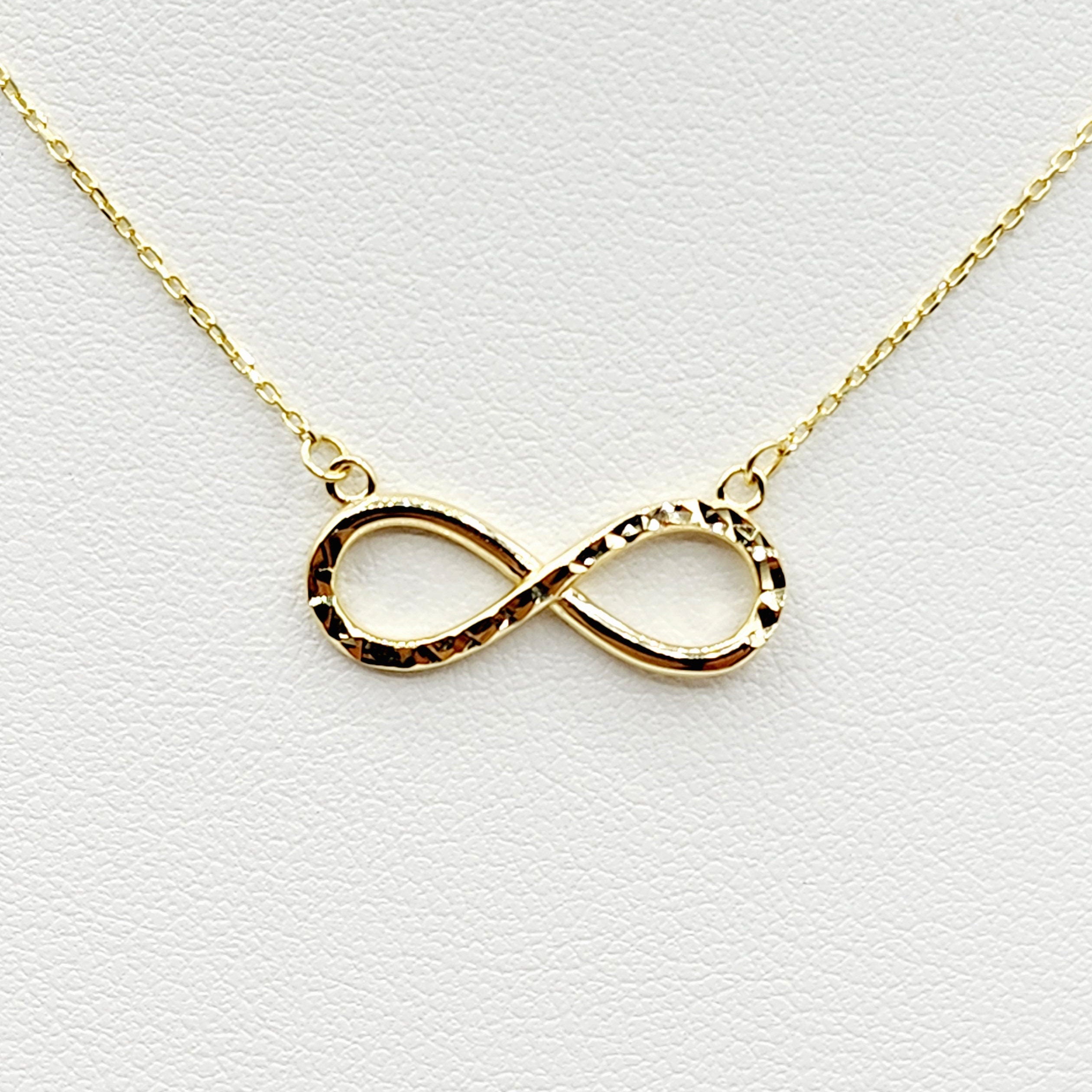 Infinity Gold Pendant ,10K Yellow Gold Infinity Necklace, Graduation Gift, Anniversary Gift, Eternity Pendant Charm, Christmas Gift for Her