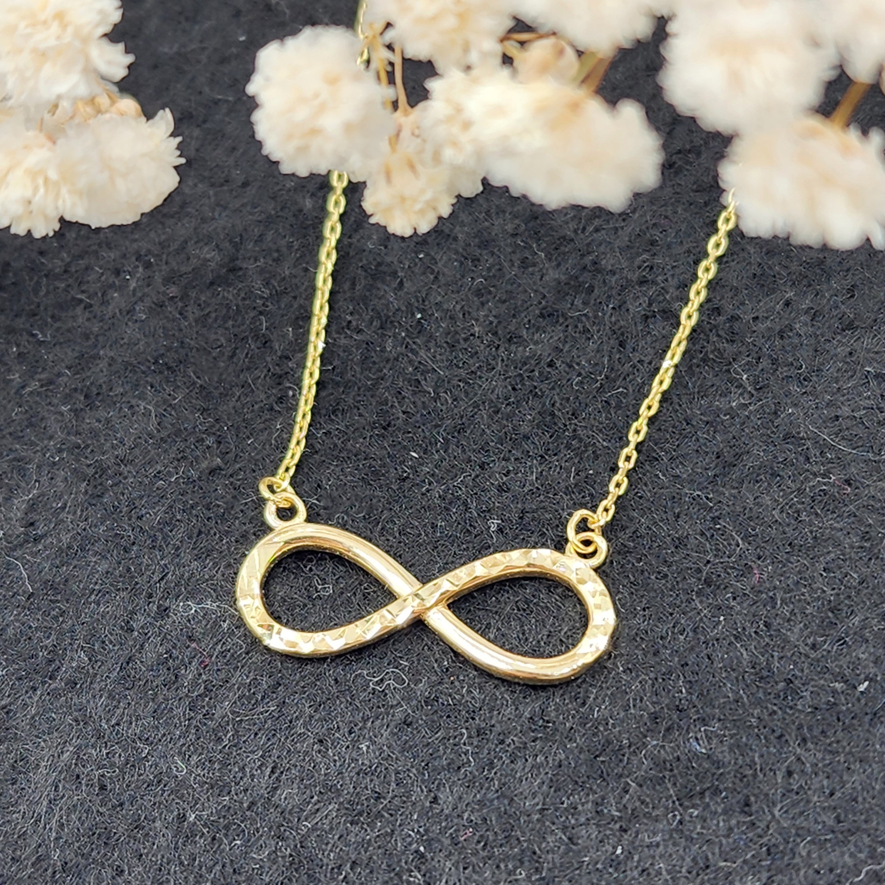 Infinity Gold Pendant ,10K Yellow Gold Infinity Necklace, Graduation Gift, Anniversary Gift, Eternity Pendant Charm, Christmas Gift for Her