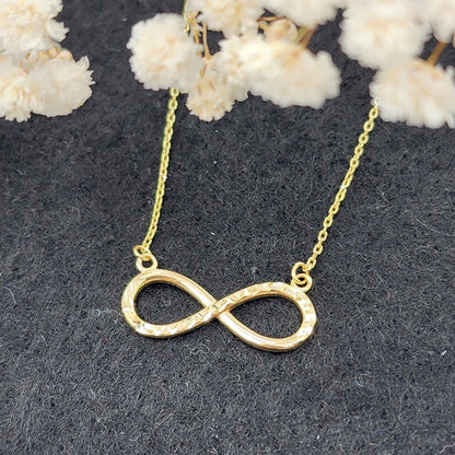 Infinity Gold Pendant ,10K Yellow Gold Infinity Necklace, Graduation Gift, Anniversary Gift, Eternity Pendant Charm, Christmas Gift for Her