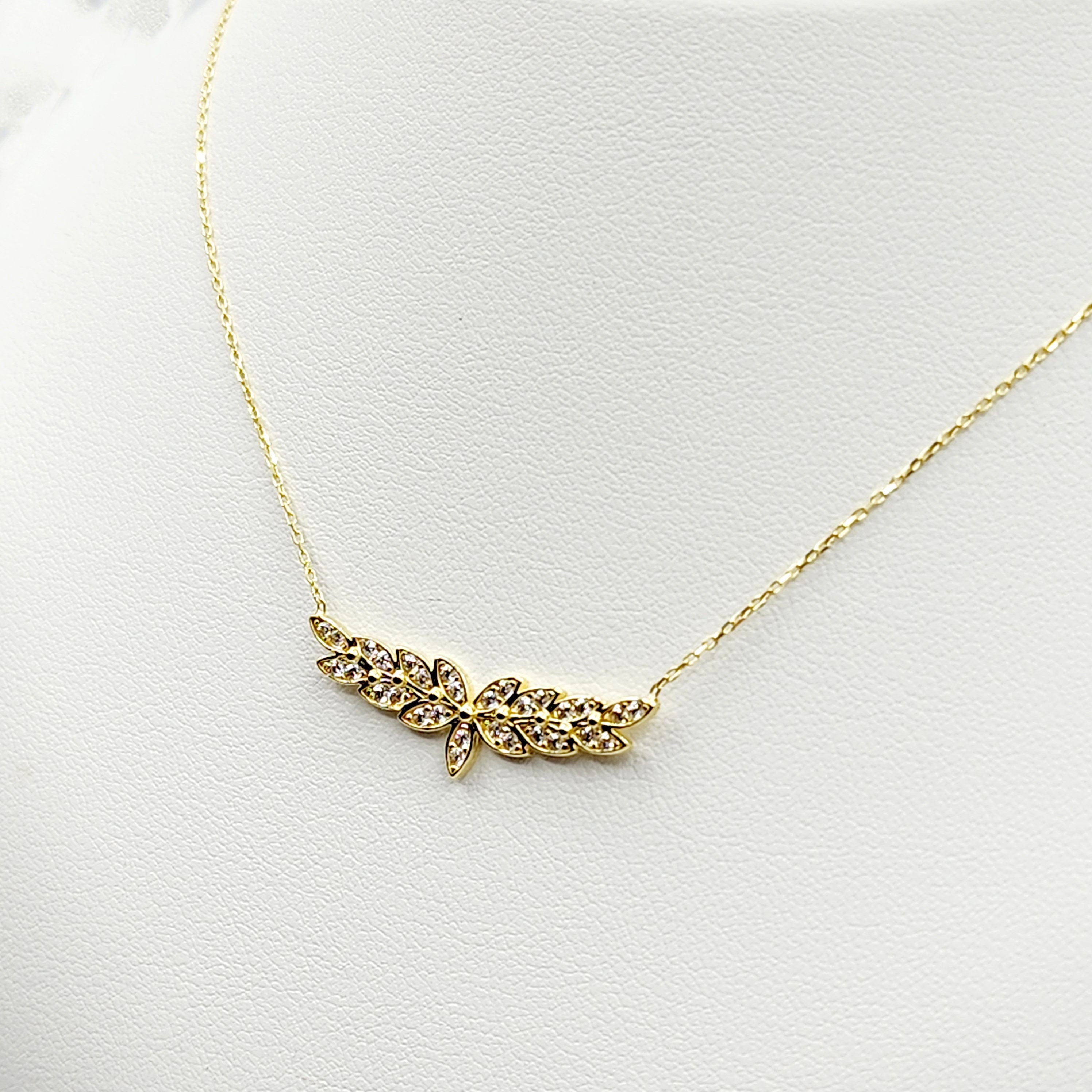 10K Yellow Gold Pendant With Chain, Graduation Gift, Anniversary Gift, Modern Gold Pendant, Christmas Gifts for Her