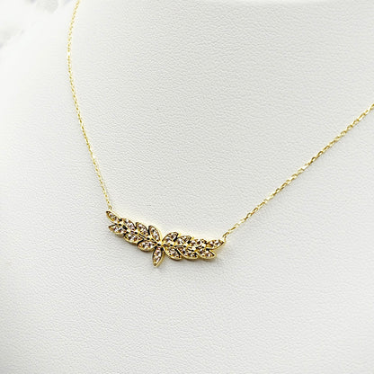 10K Yellow Gold Pendant With Chain, Graduation Gift, Anniversary Gift, Modern Gold Pendant, Christmas Gifts for Her