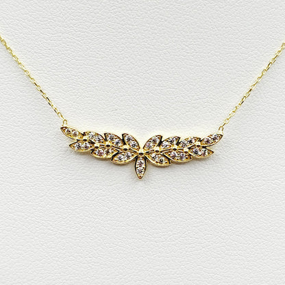 10K Yellow Gold Pendant With Chain, Graduation Gift, Anniversary Gift, Modern Gold Pendant, Christmas Gifts for Her