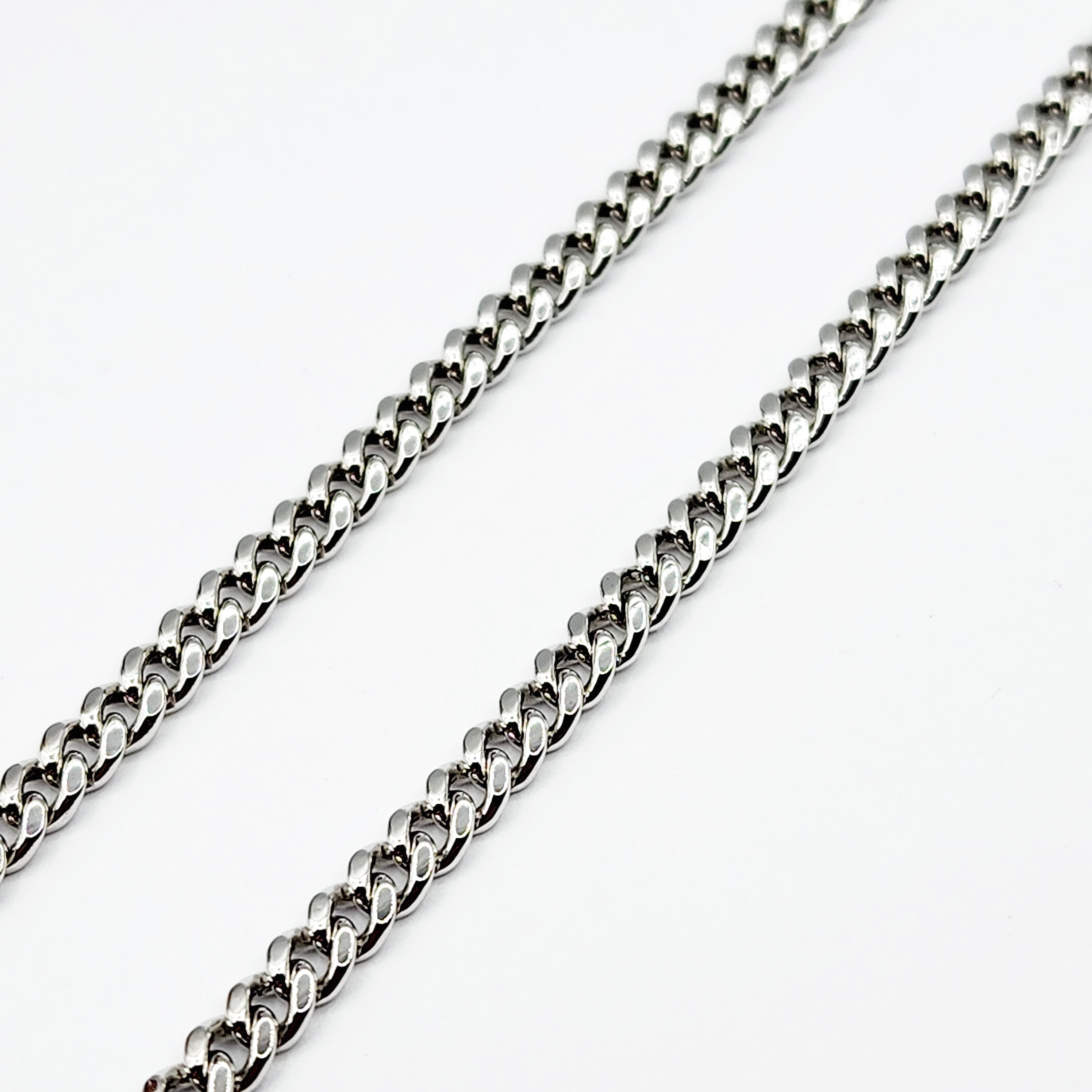Gold Miami Cuban Chain | 10K White Gold Miami Cuban Chain, 3.5mm, 22 inches , Curb Gold Chain For Men and Women